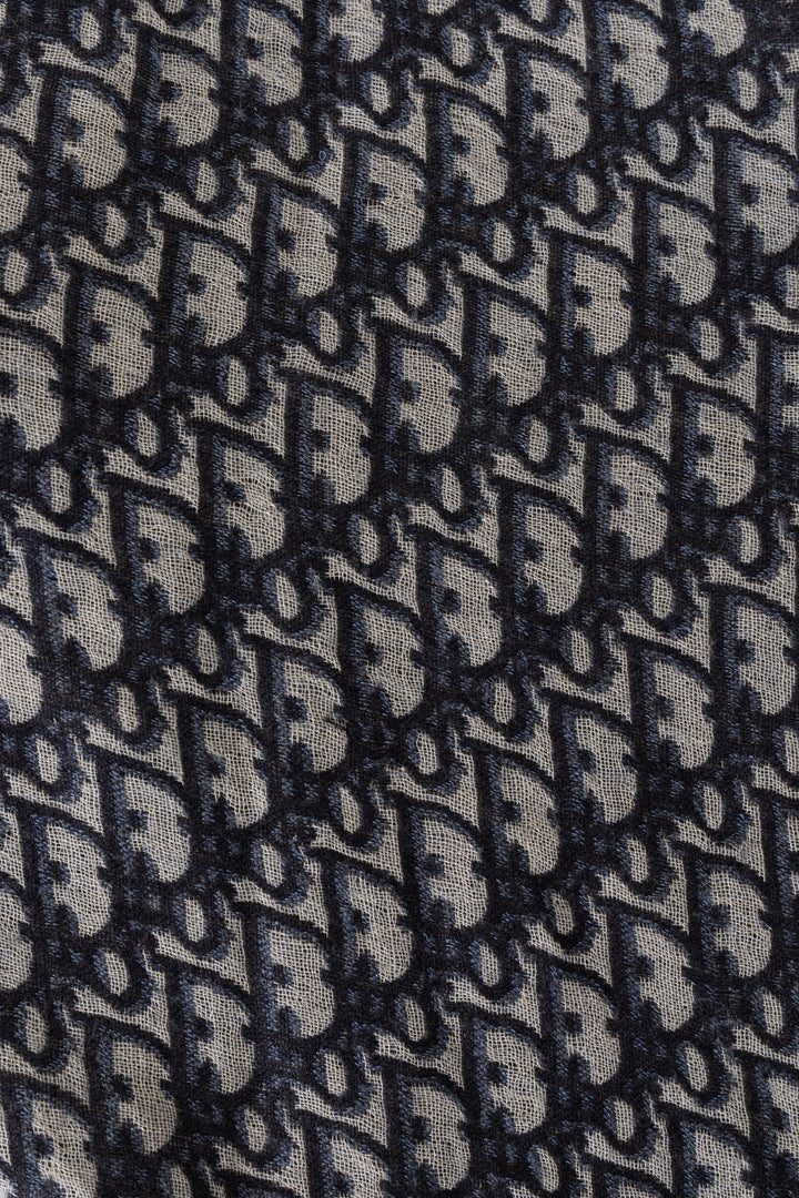 CHRISTIAN DIOR Oblique 140 Scarf Navy