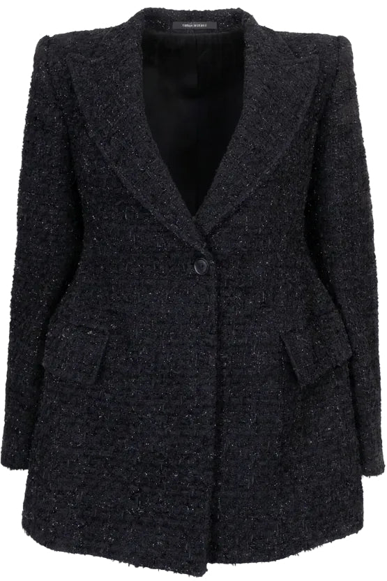BALENCIAGA Hourglass Blazer Tweed Black