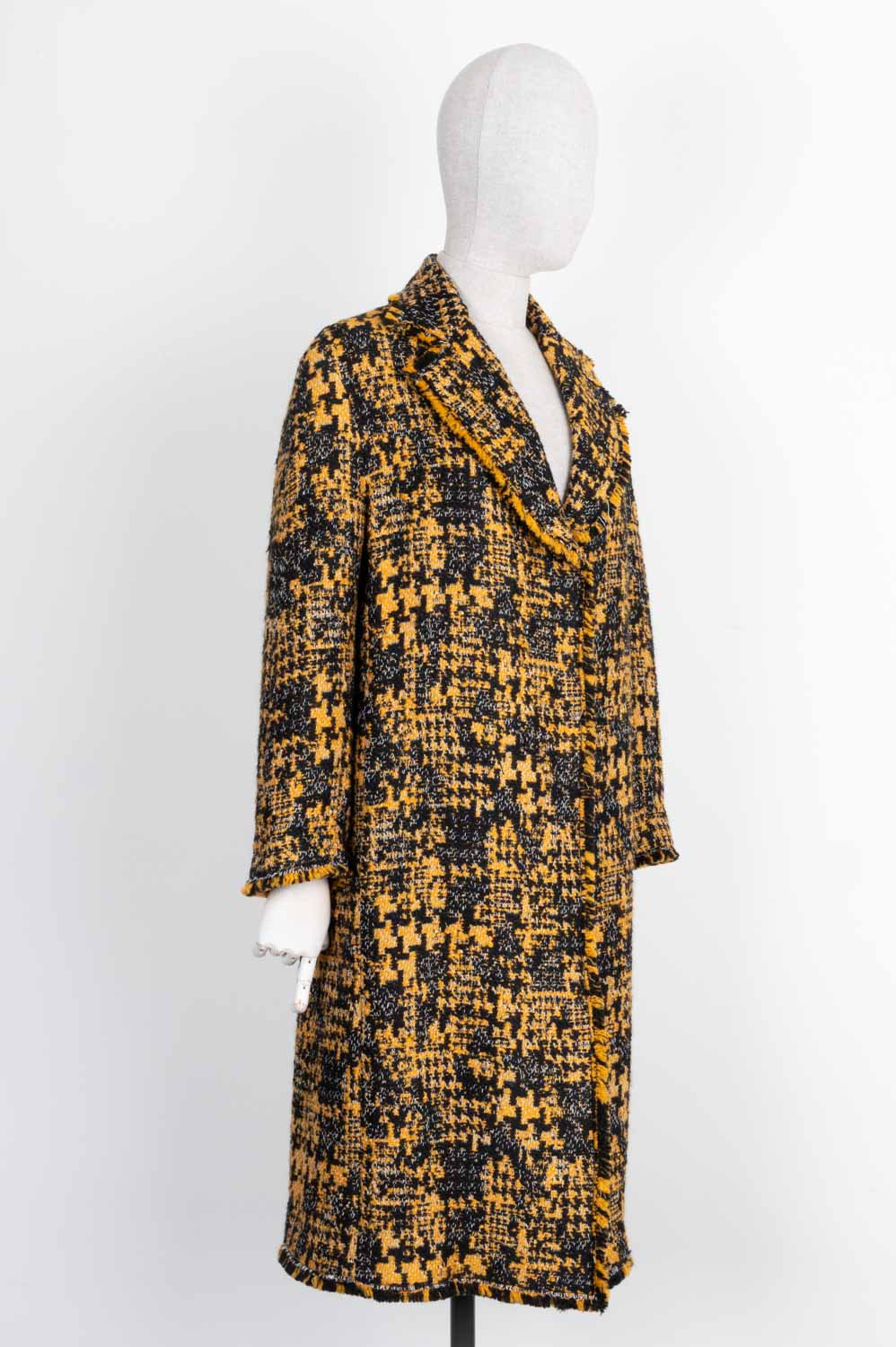 DOLCE&GABBANA Tweed Coat Yellow Black – REAWAKE
