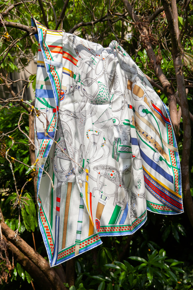 HERMÈS Carré Concours D'Etriers White