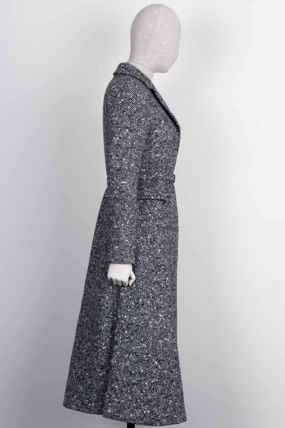 CHRISTIAN DIOR Belted A Line Coat Black White – REAWAKE