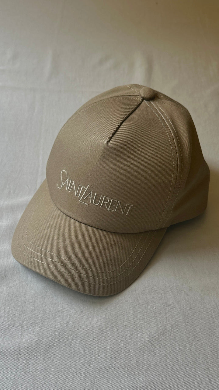 SAINT LAURENT Logo Cap Khaki