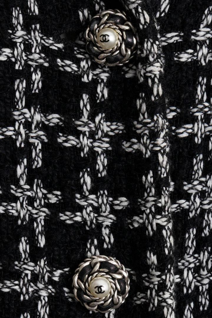 CHANEL 2010 Tweed Jacket Black White
