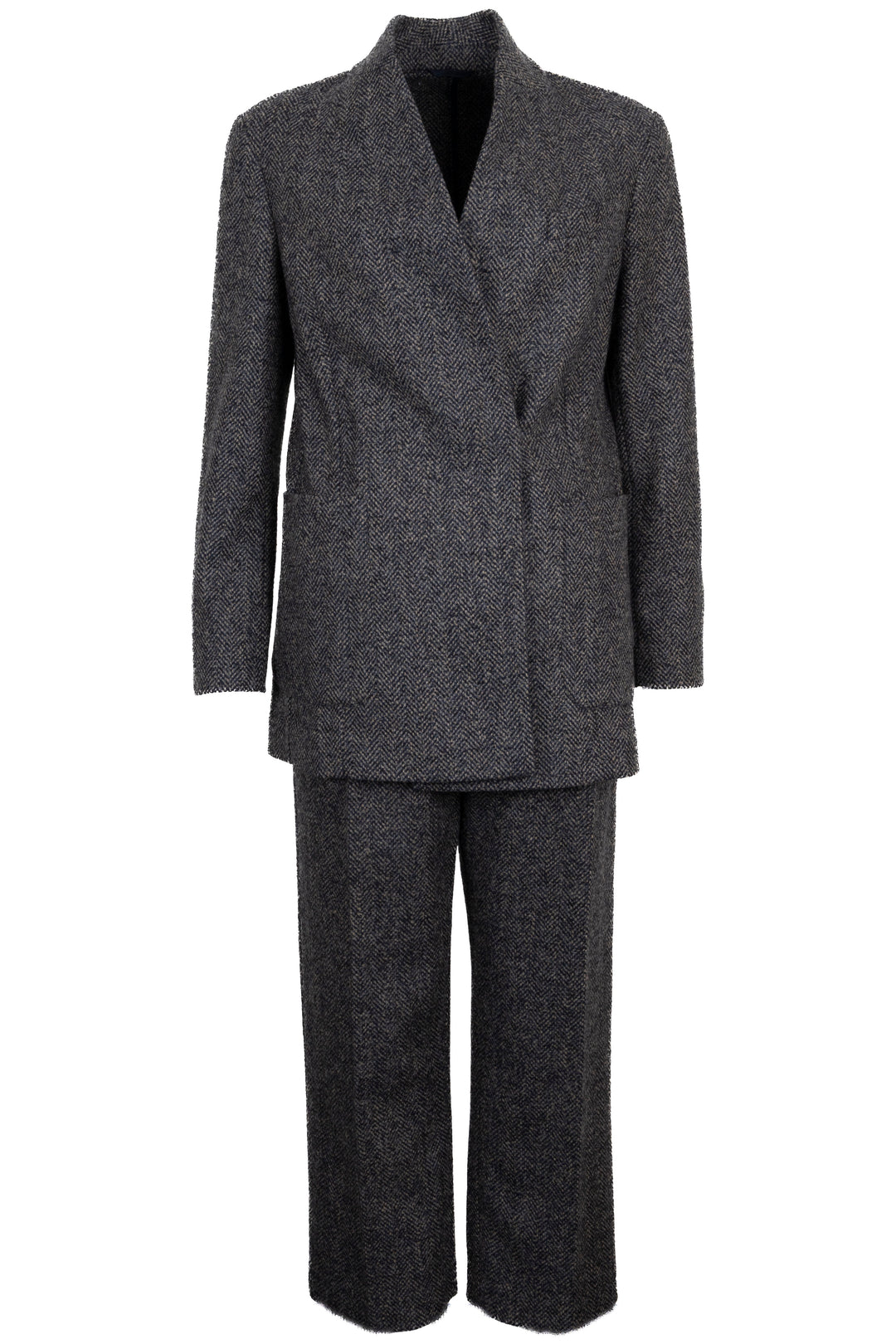 Tailleur deux pièces ceinturé en laine multicolore BRUNELLO CUCINELLI
