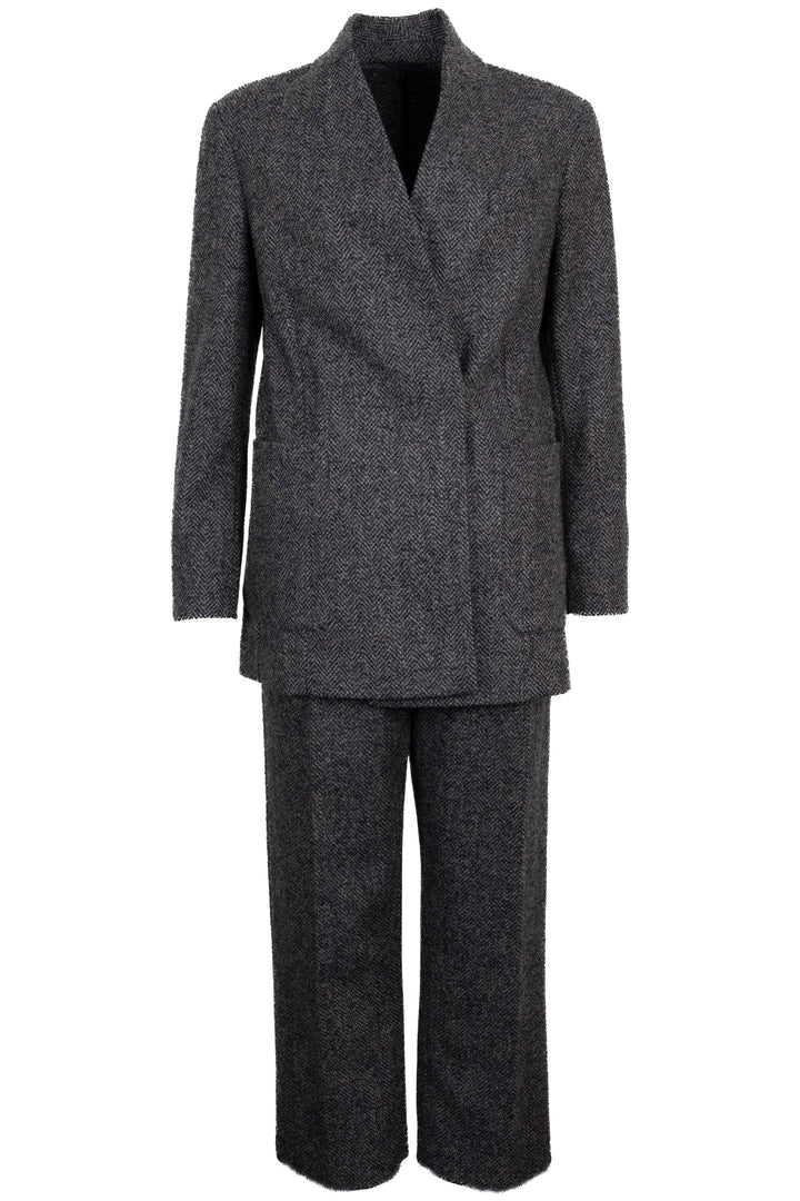 Tailleur deux pièces ceinturé en laine multicolore BRUNELLO CUCINELLI