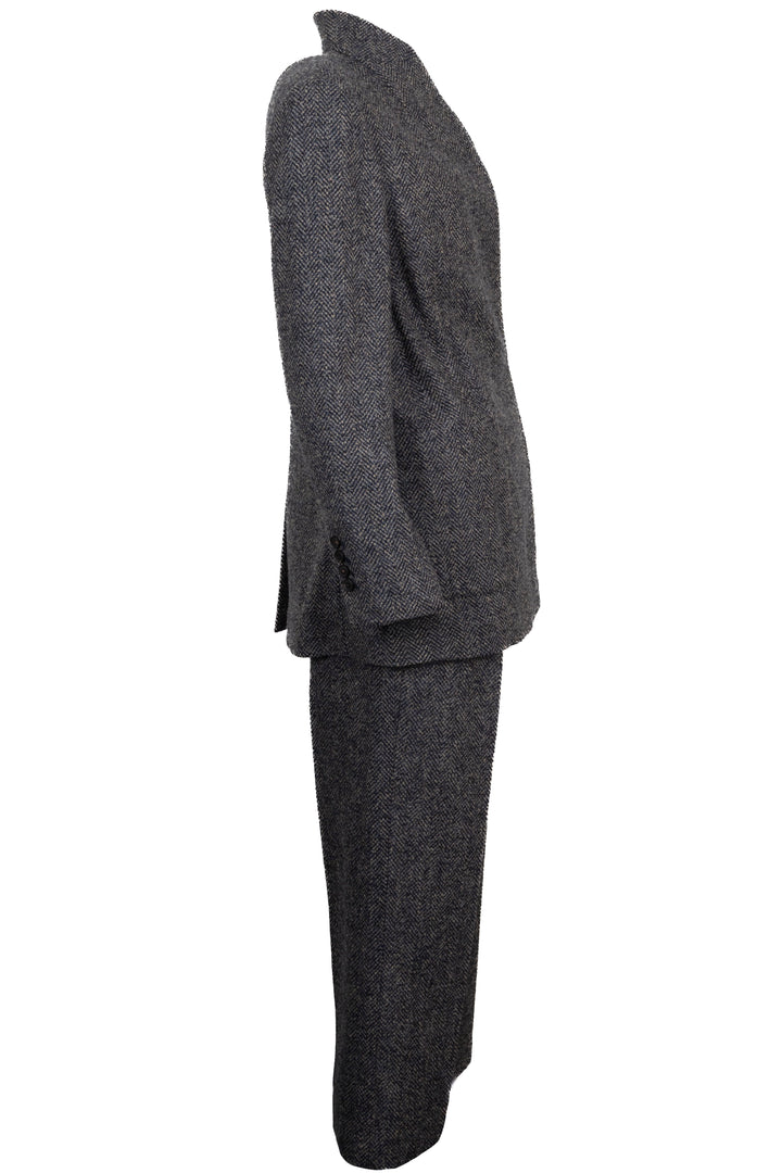 Tailleur deux pièces ceinturé en laine multicolore BRUNELLO CUCINELLI