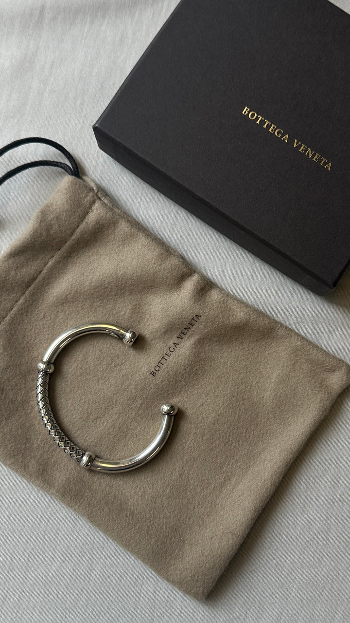 BOTTEGA VENETA Intrecciato Cuff Sterling Silver