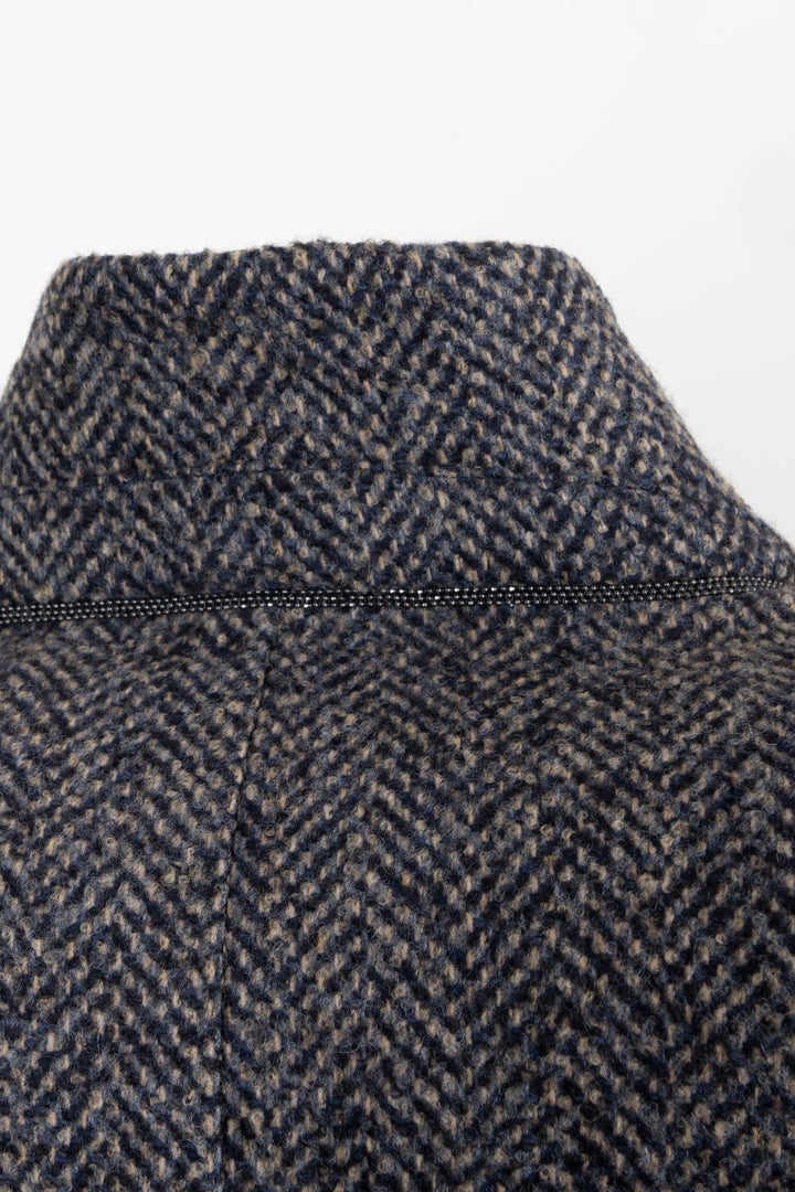 Tailleur deux pièces ceinturé en laine multicolore BRUNELLO CUCINELLI