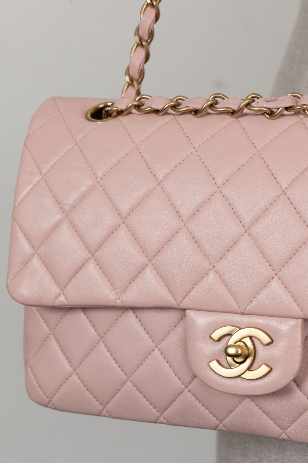 CHANEL Medium Classic Double Flap Bag Pink
