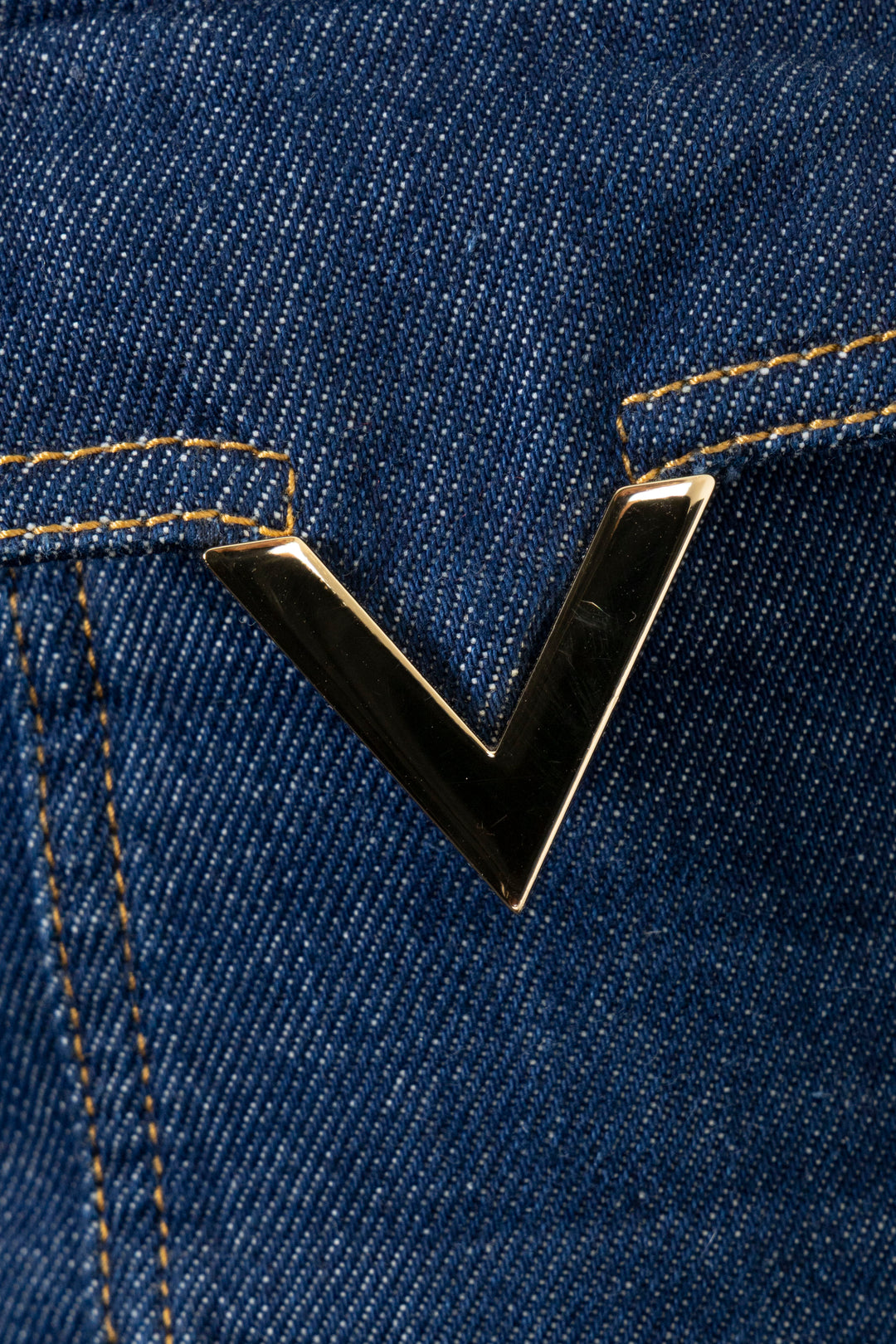 VALENTINO VLogo Cropped Denim Pants Dark Blue