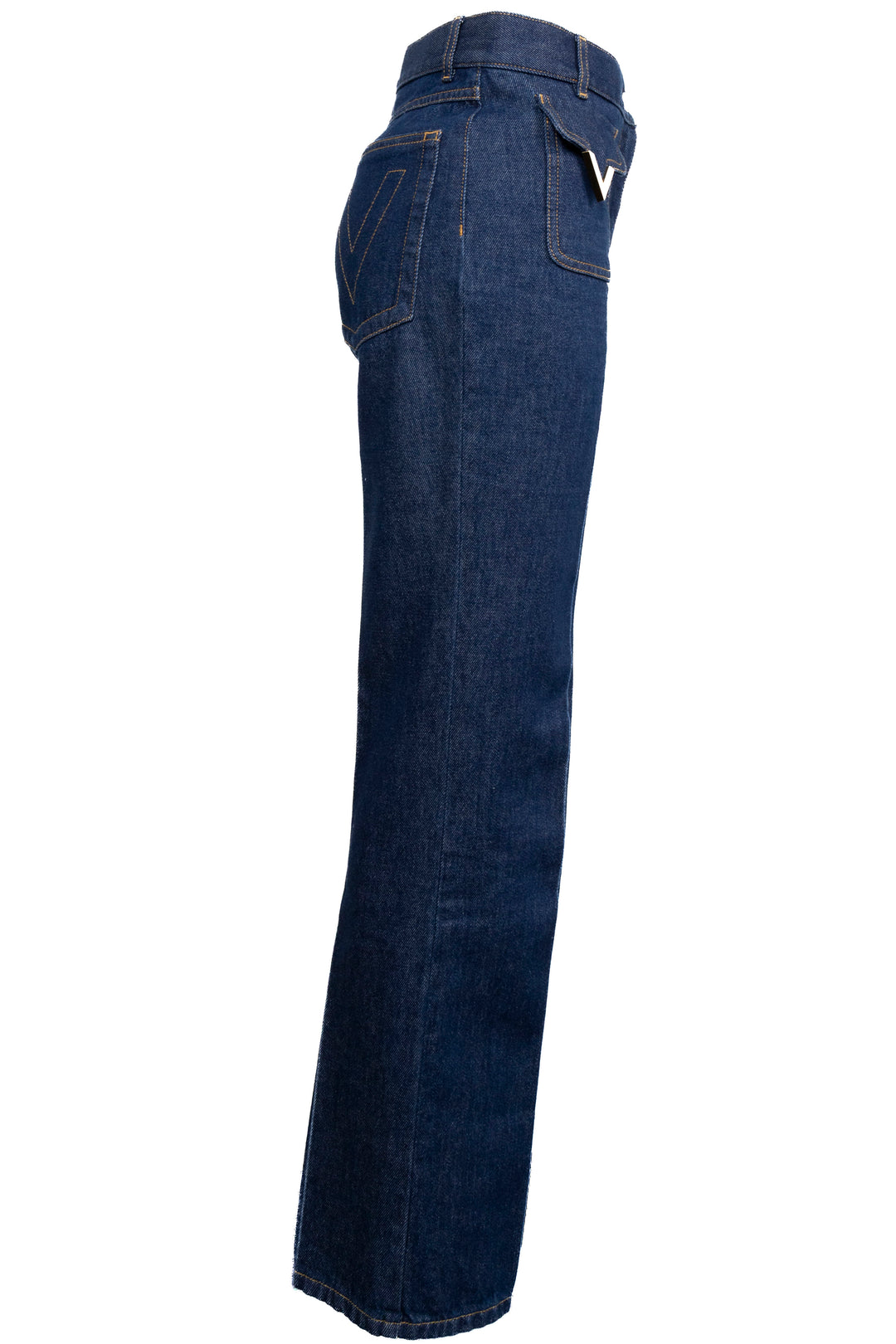 VALENTINO VLogo Cropped Denim Pants Dark Blue