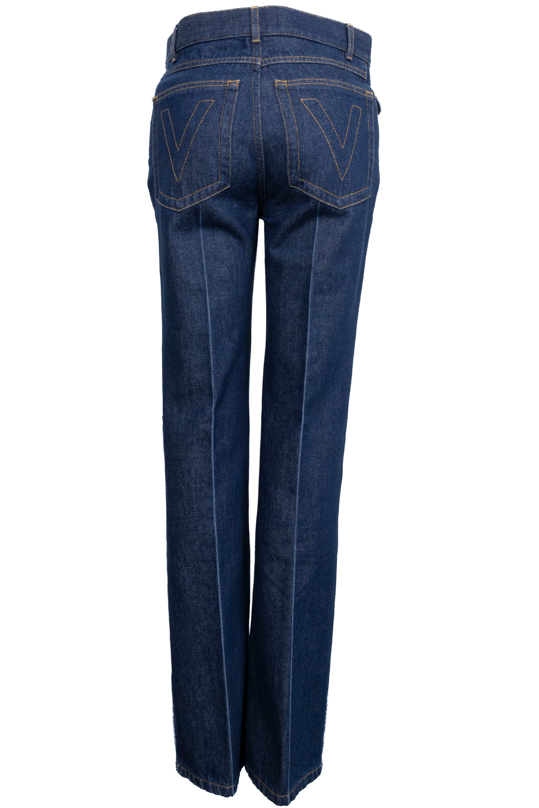 VALENTINO VLogo Cropped Denim Pants Dark Blue