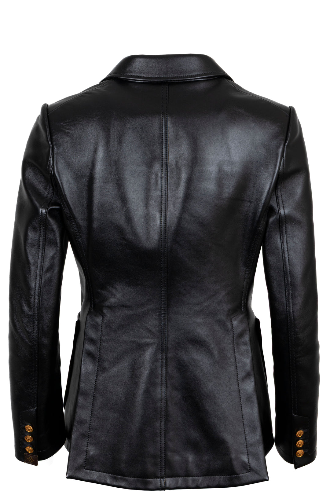 LOUIS VUITTON 2023 Patch Pocket Leather Blazer Black
