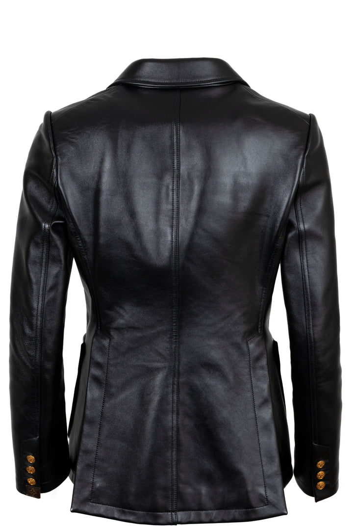 LOUIS VUITTON 2023 Patch Pocket Leather Blazer Black