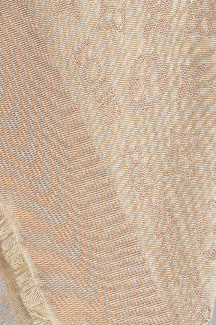 LOUIS VUITTON Fringed Scarf MNG Gold