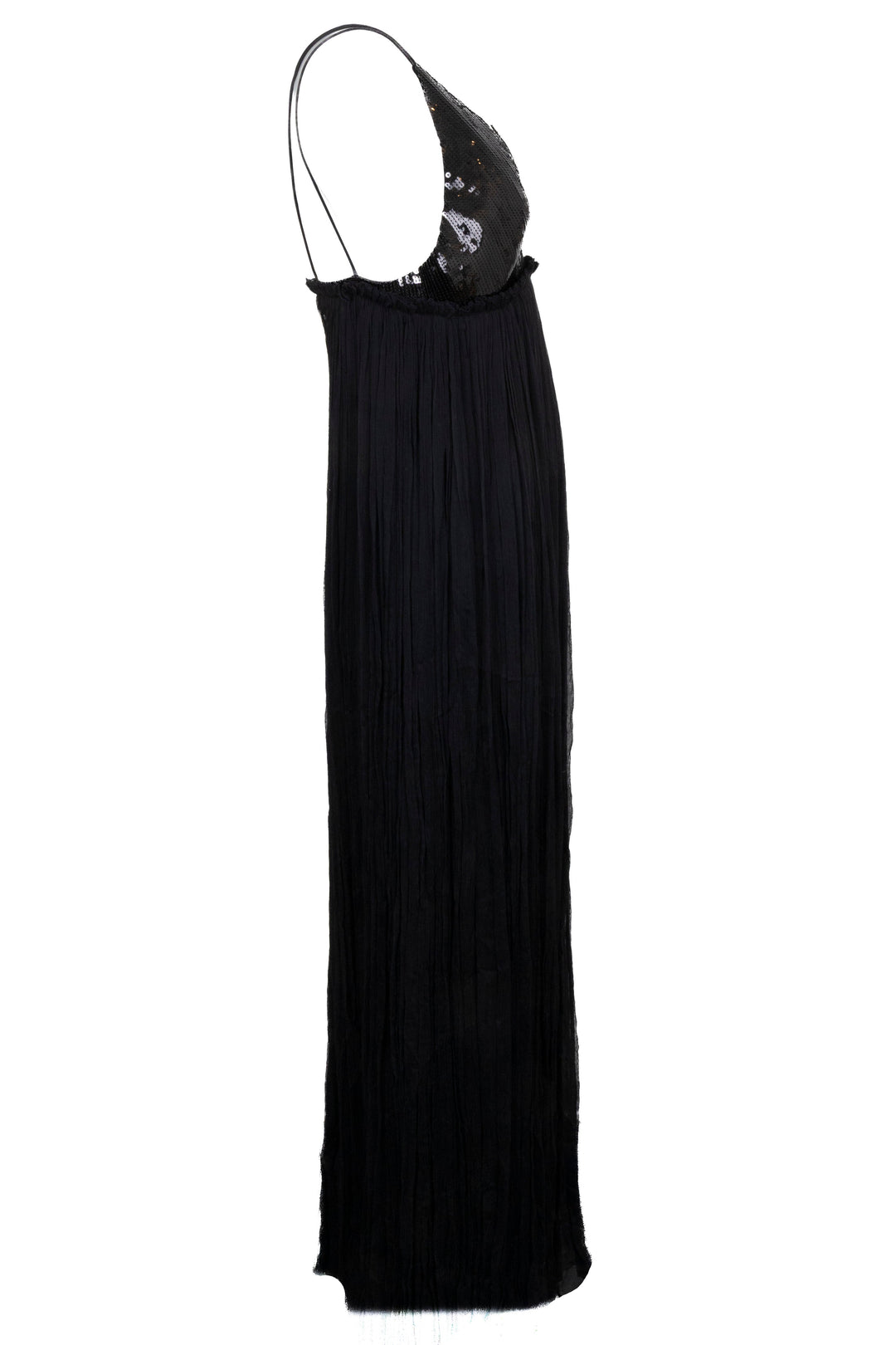 ROBERTO CAVALLI Robe longue en soie à sequins noirs