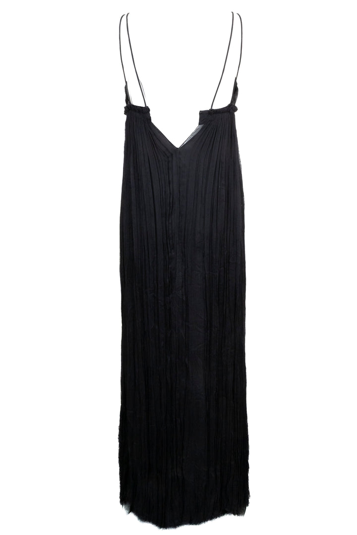 ROBERTO CAVALLI Robe longue en soie à sequins noirs