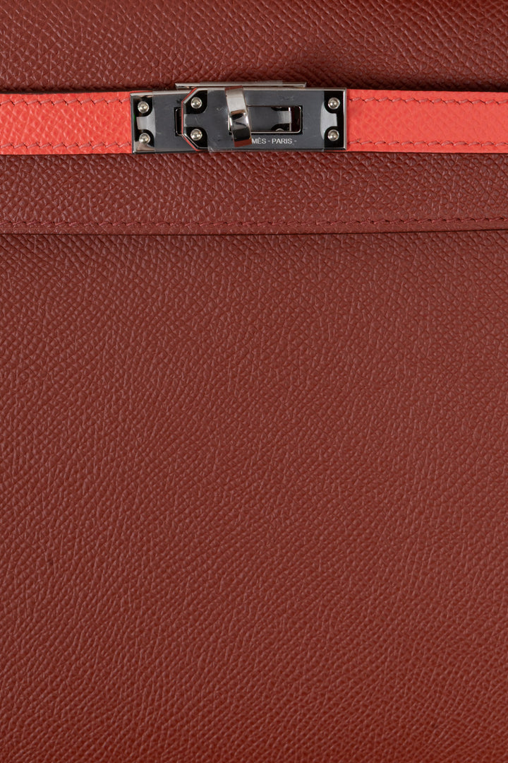 HERMÈS Kelly II Sellier 25 Tricolore Verso Epsom