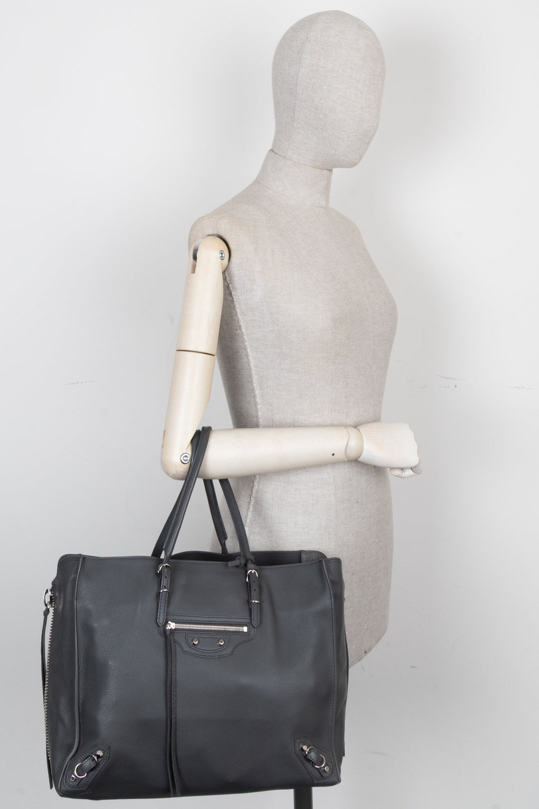 Sac cabas zippé BALENCIAGA Paper B4 gris