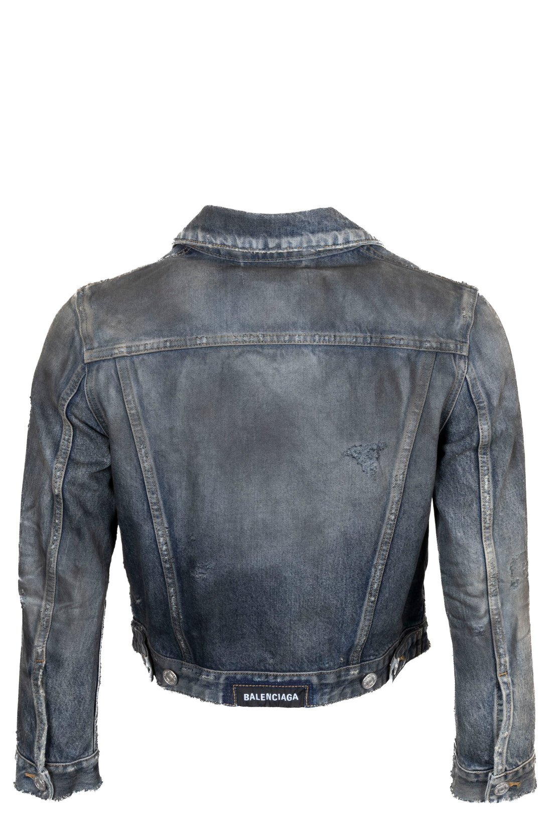 BALENCIAGA Distressed Jacket Denim Blue