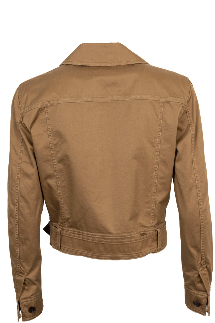 SAINT LAURENT 2024 Belted Jacket Cotton Brown