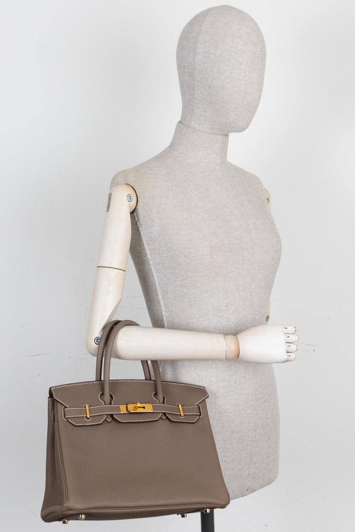 HERMÈS Birkin 30 Togo Leather Etoupe