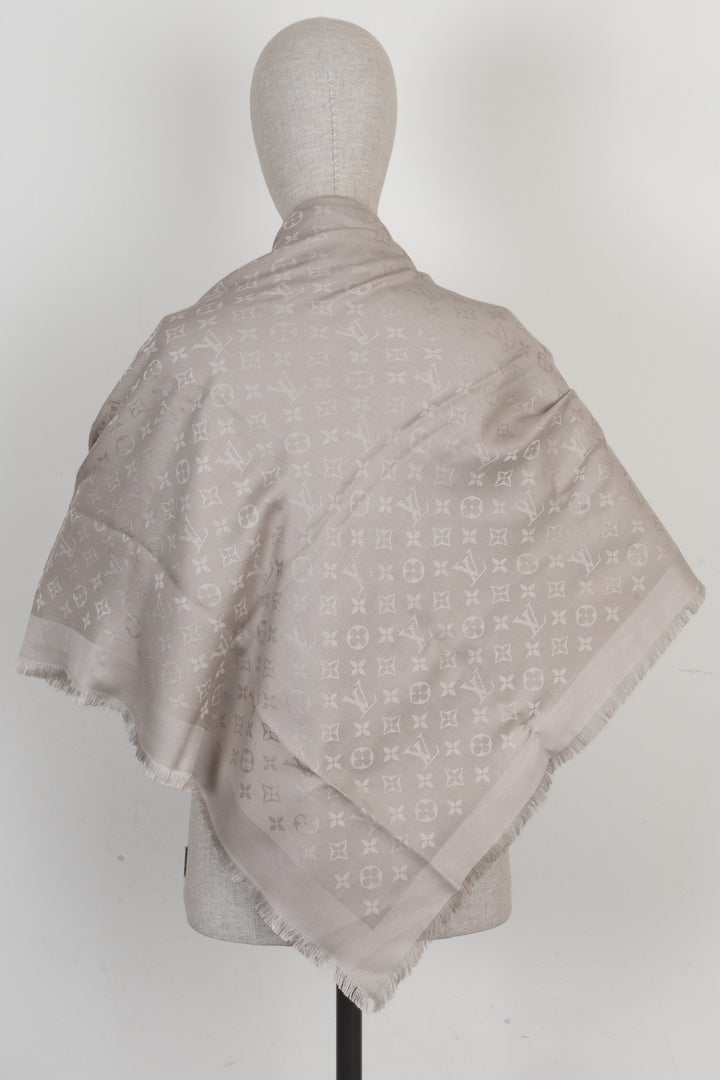 LOUIS VUITTON MNG Jacquard Scarf Silk Beige