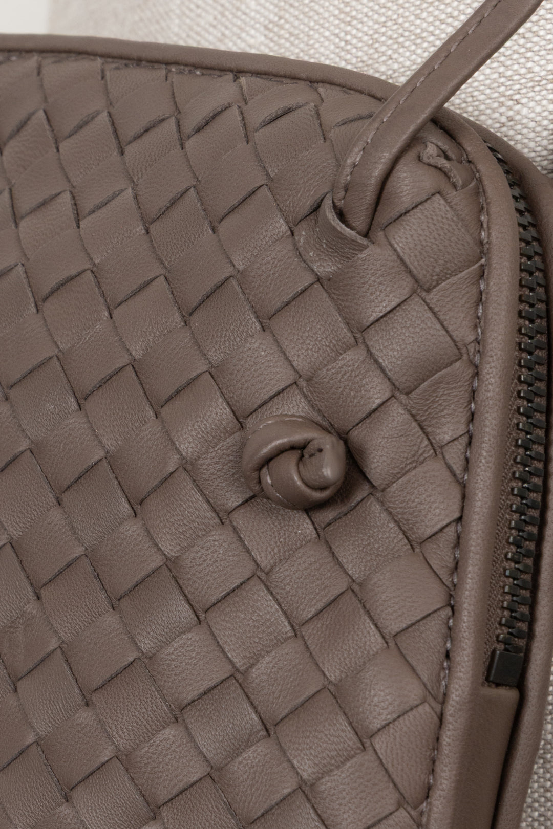 BOTTEGA VENETA Nodini Crossbody Bag Intrecciato Taupe