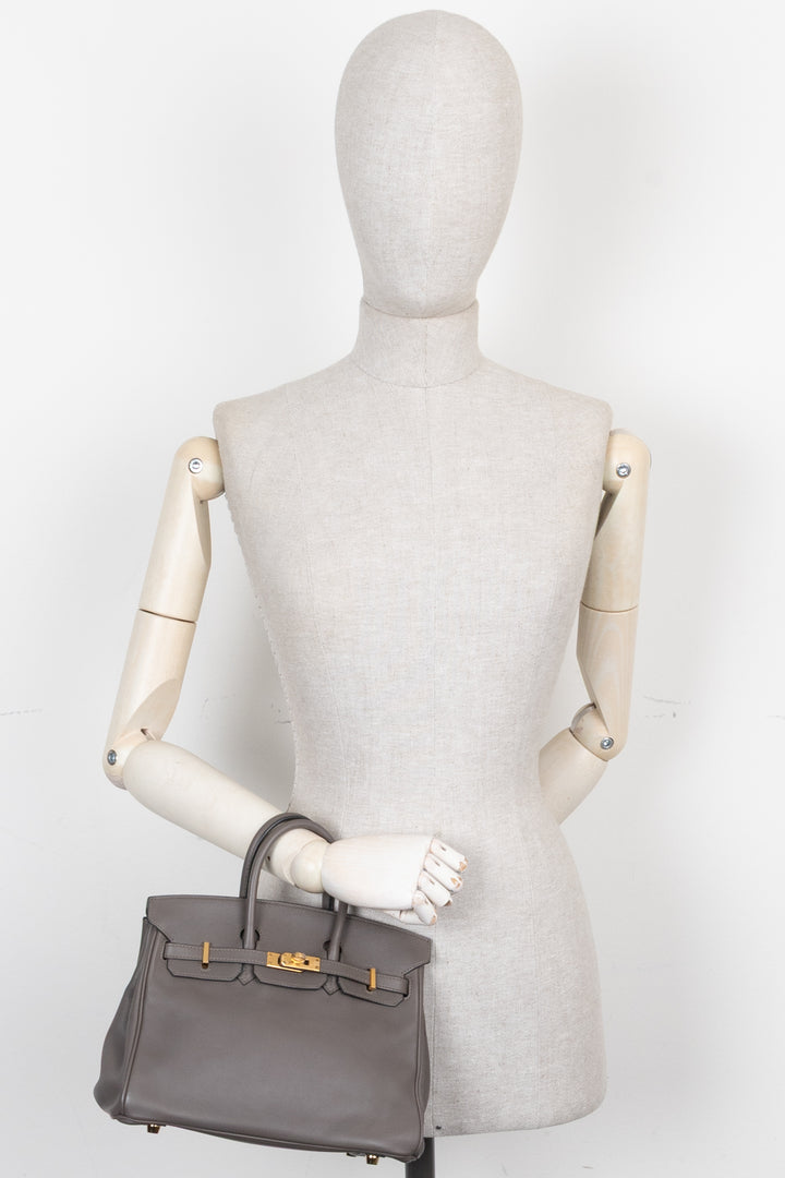 HERMÈS Birkin 25 Return Swift Étain Or