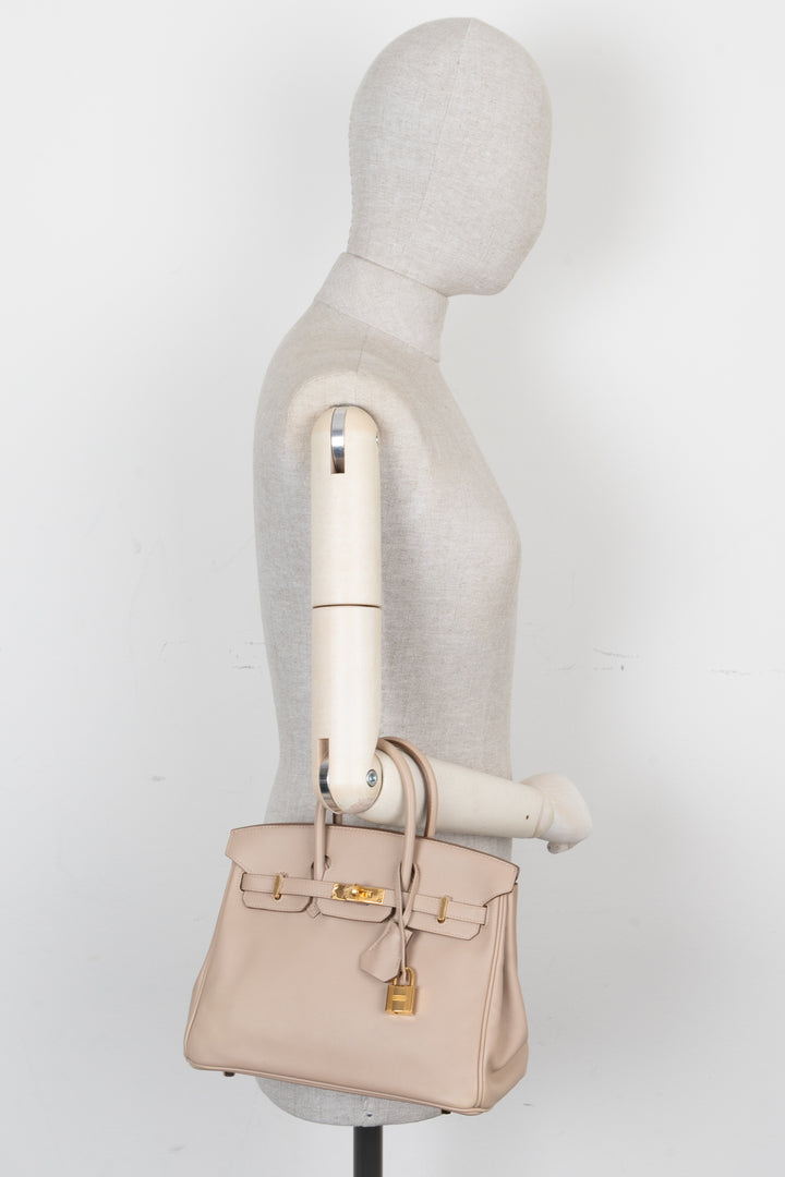 HERMÈS Birkin 25 Retourne Swift Argile Gold
