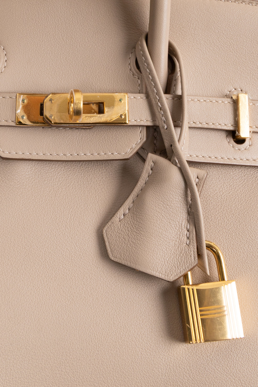 HERMÈS Birkin 25 Retourne Swift Argile Gold
