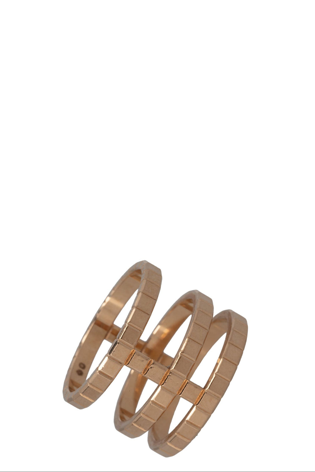 CHOPARD Ice Cube Triple Ring 18k Rose Gold Diamonds
