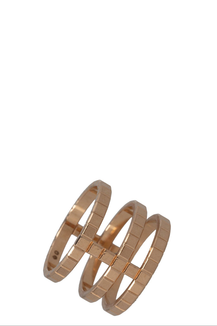 CHOPARD Ice Cube Triple Ring 18k Rose Gold Diamonds