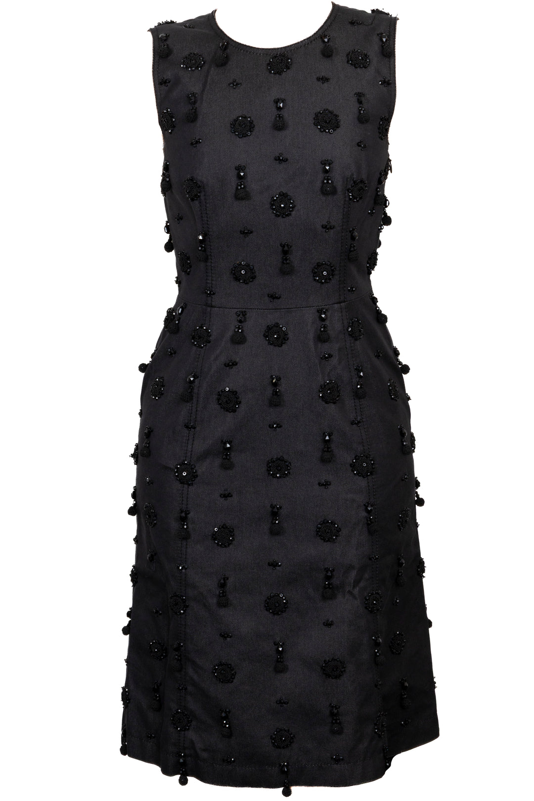PRADA Embroidered Dress Denim Grey