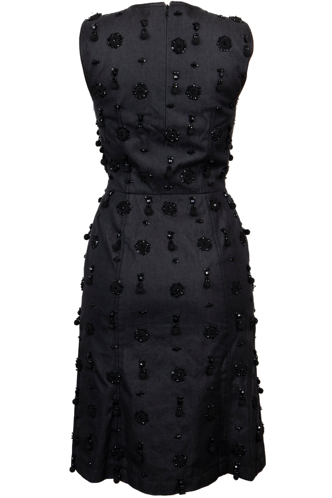 PRADA Embroidered Dress Denim Grey