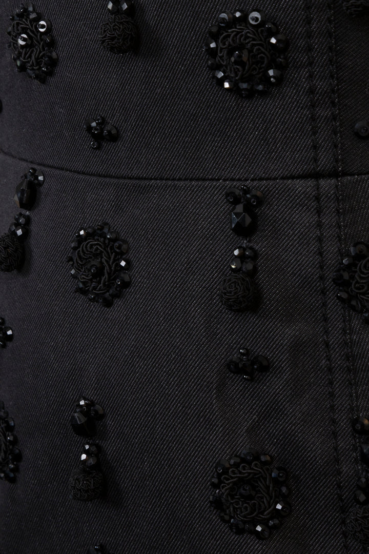 PRADA Embroidered Dress Denim Grey