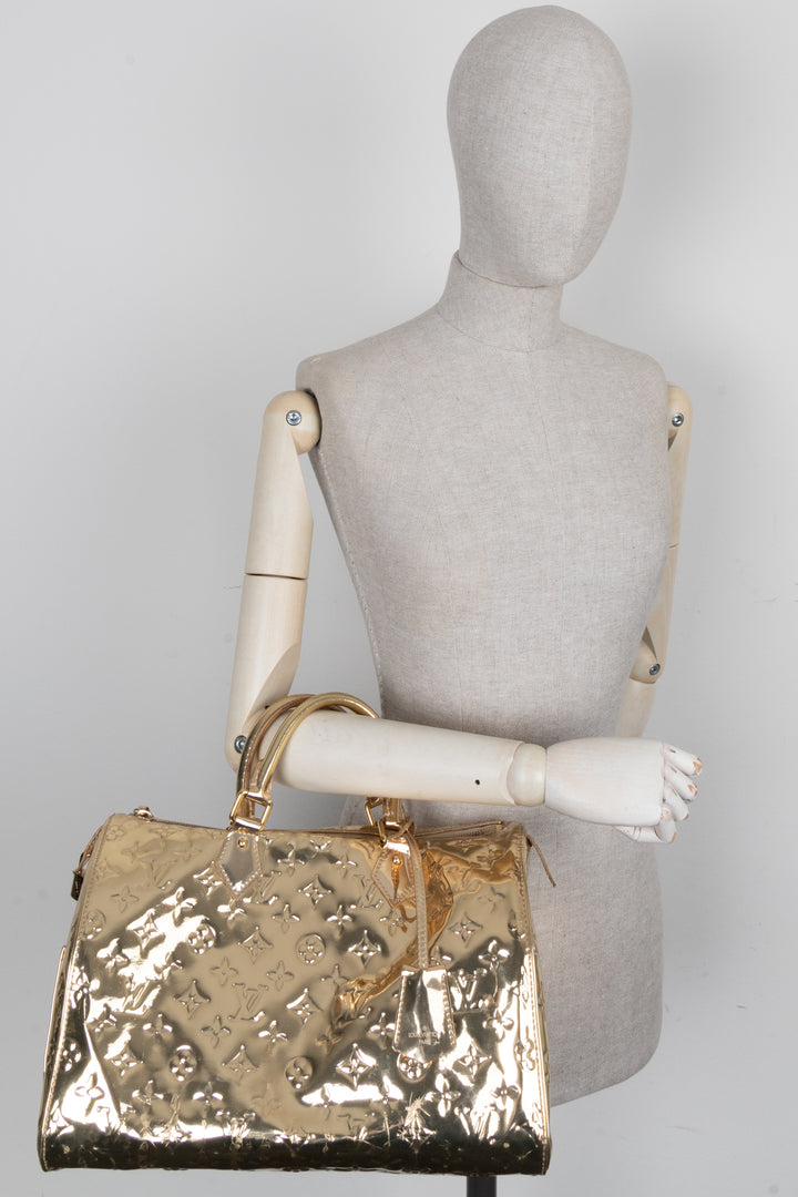 LOUIS VUITTON Speedy 35 Miroir Gold