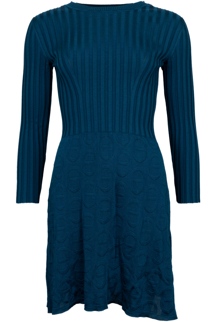 HERMÈS Chain D'Ancre Rib Knit Dress Silk Turquoise