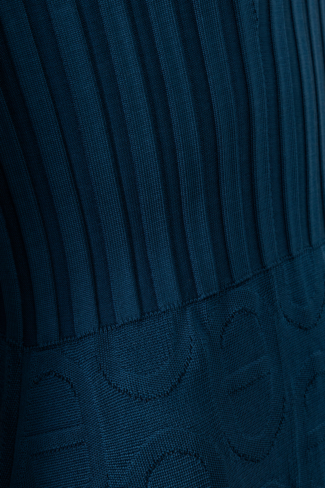 HERMÈS Chain D'Ancre Rib Knit Dress Silk Turquoise