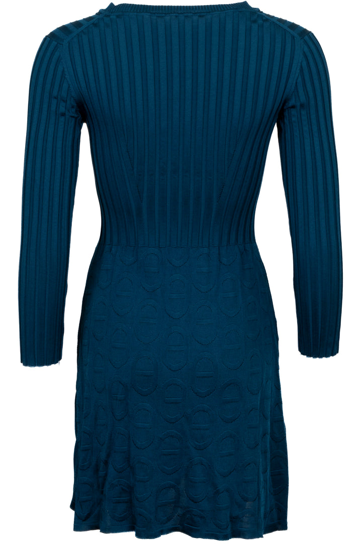 HERMÈS Chain D'Ancre Rib Knit Dress Silk Turquoise