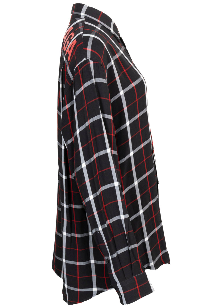 BALENCIAGA Surchemise à carreaux Noir Rouge