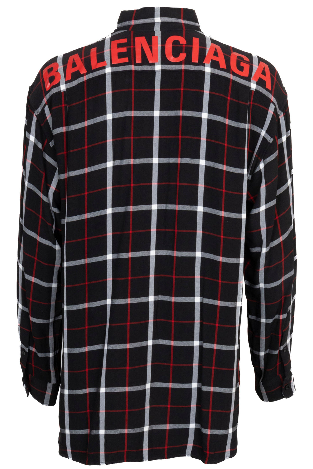 BALENCIAGA Surchemise à carreaux Noir Rouge