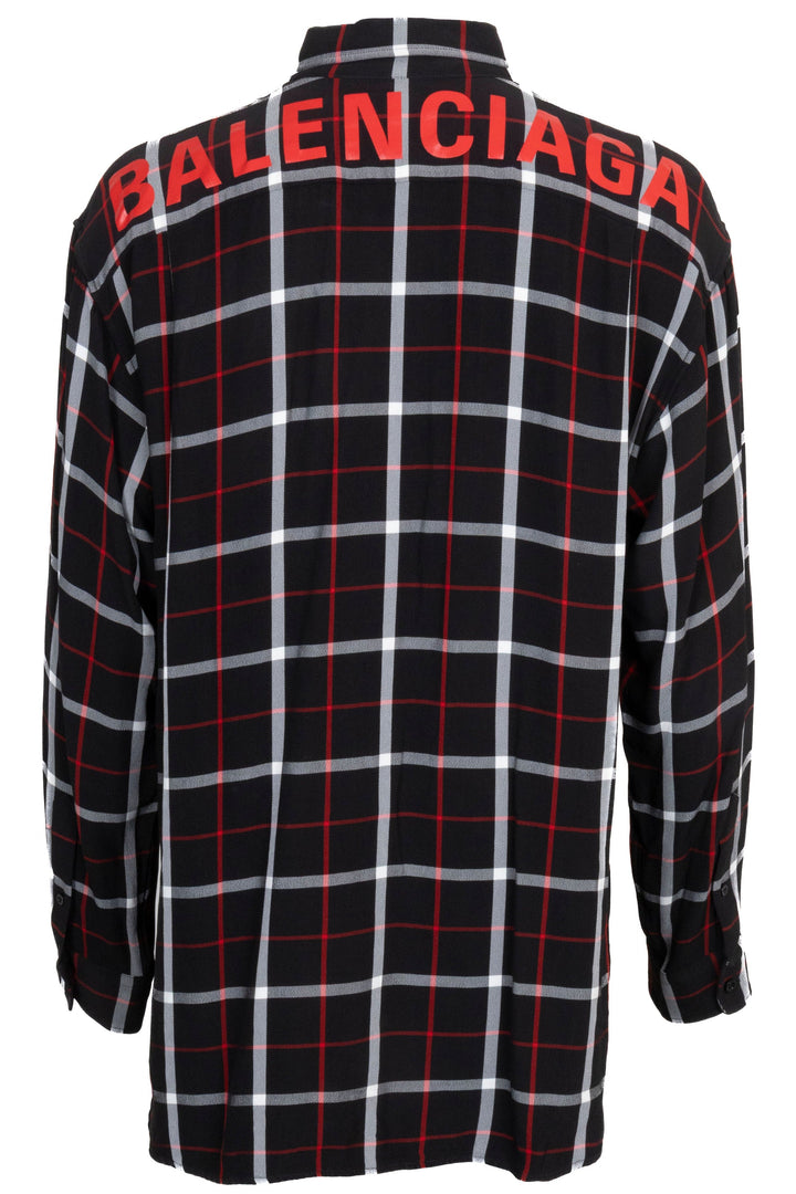 BALENCIAGA Surchemise à carreaux Noir Rouge