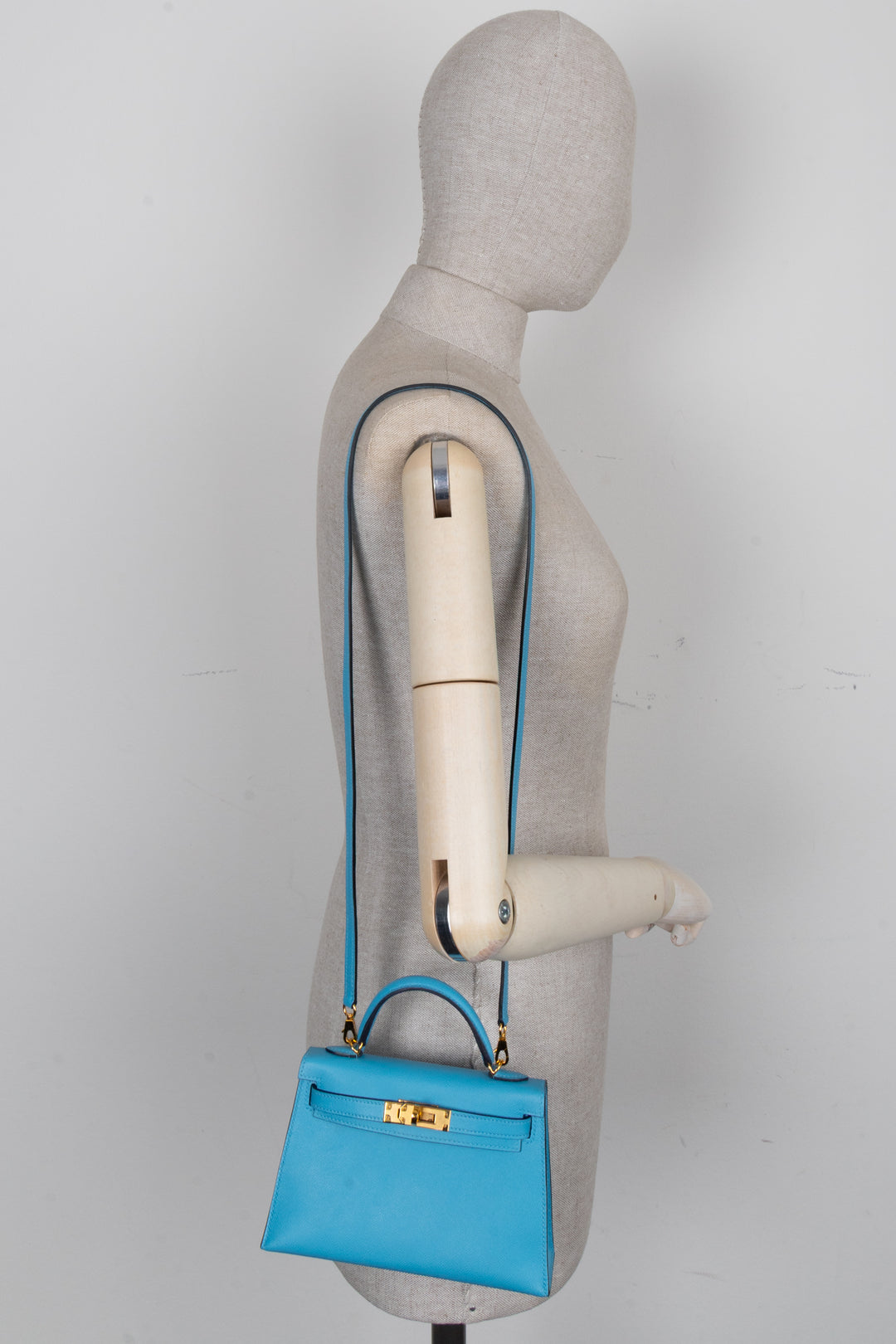 HERMÈS Mini Kelly II Veau Madame Bleu Du Nord