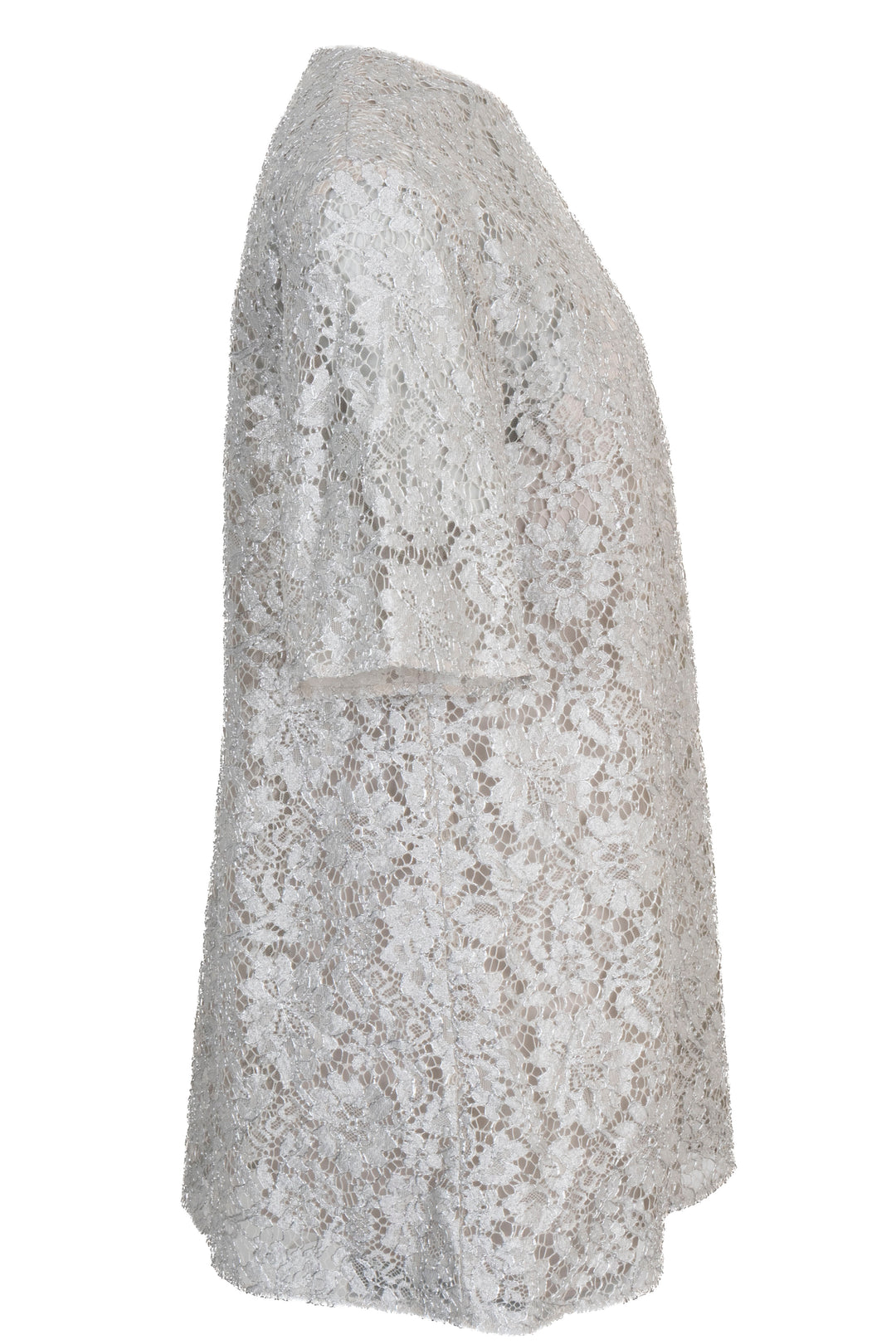 GUCCI Robe Courte Dentelle Argent