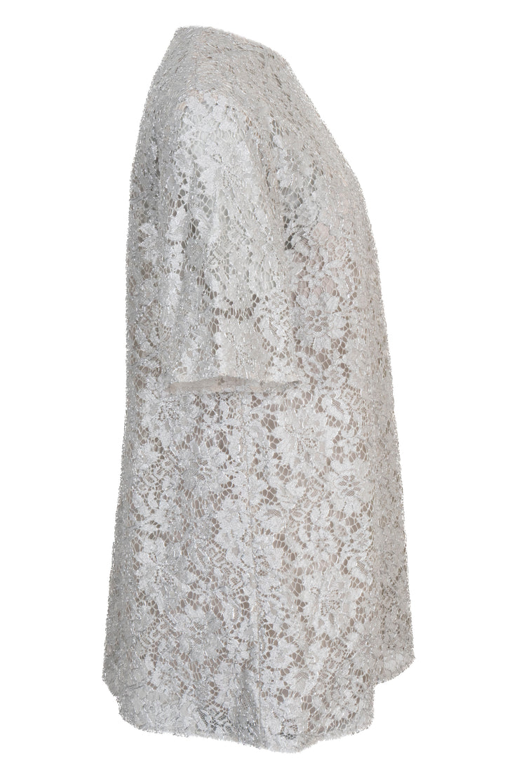 GUCCI Robe Courte Dentelle Argent
