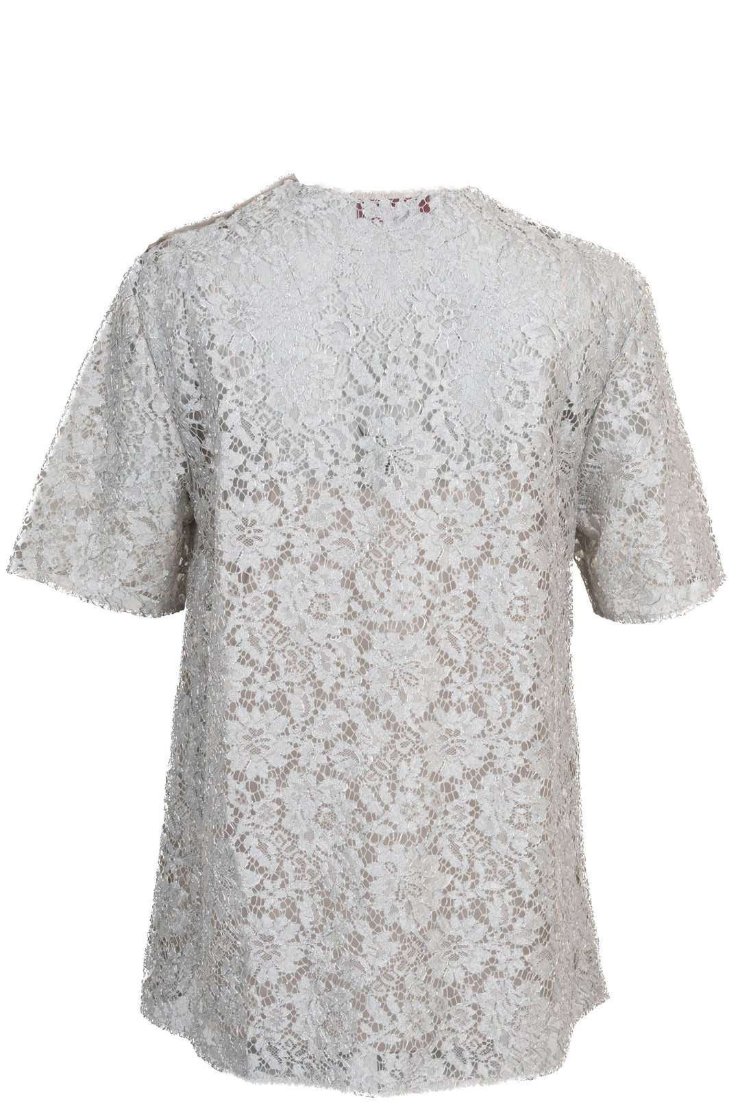 GUCCI Robe Courte Dentelle Argent