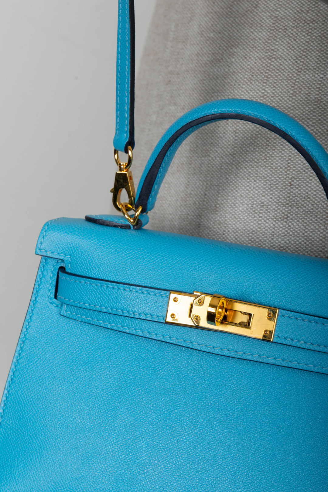 HERMÈS Mini Kelly II Veau Madame Bleu Du Nord