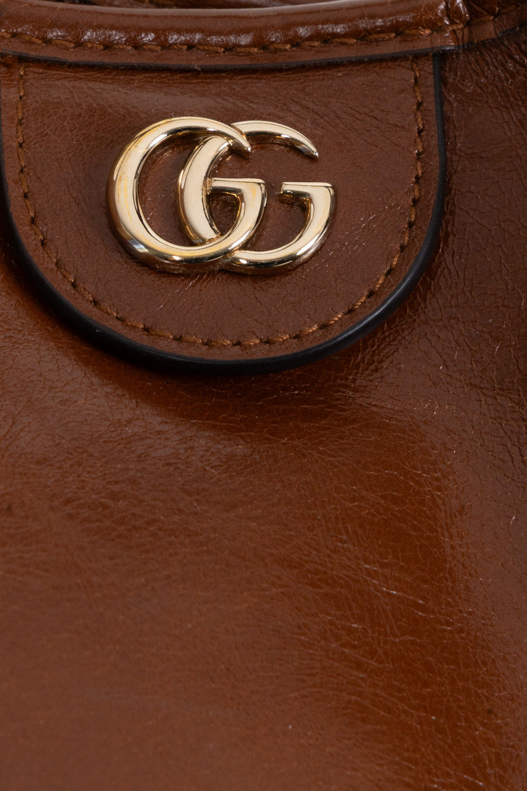 GUCCI Large Reversible Giglio Tote Bag Leather Brown