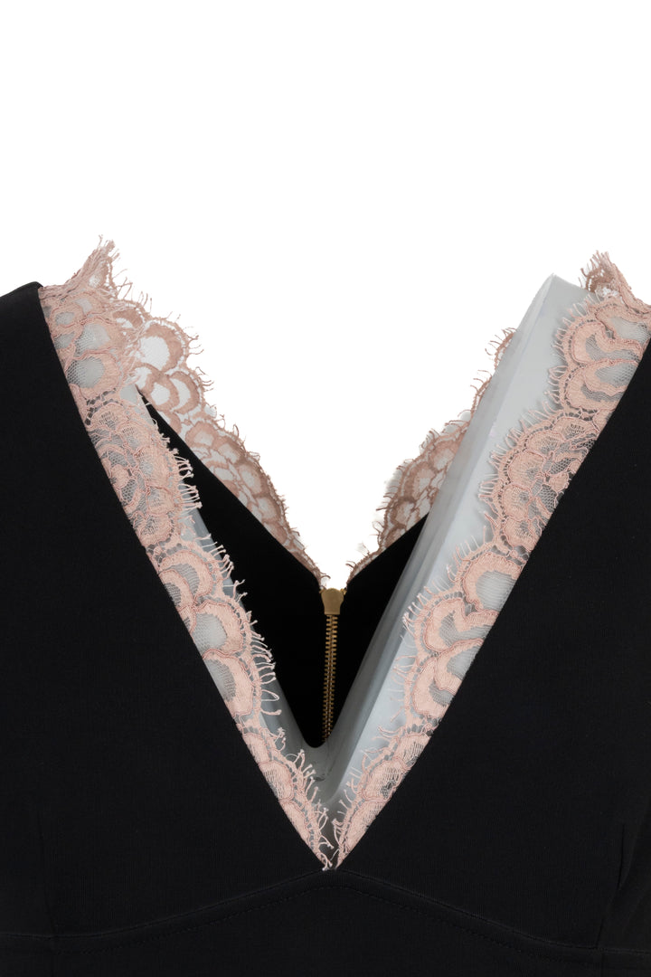 GUCCI V Neck Dress Lace Black